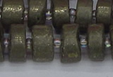 CRB1263 15.5 inches 8*16mm tyre matte pyrite gemstone beads