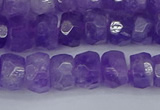 CRB1276 15.5 inches 6*10mm faceted rondelle lavender amethyst beads