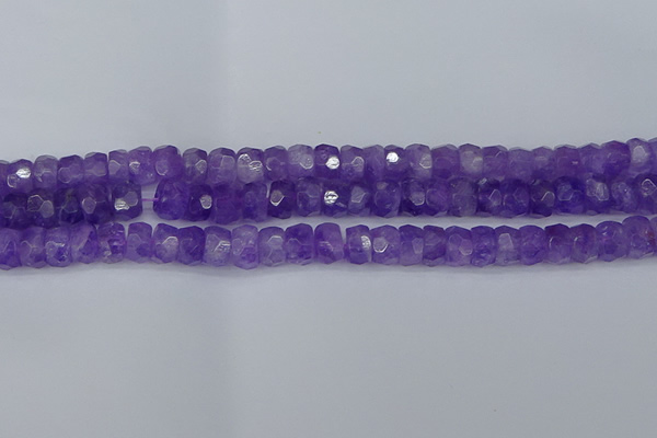 CRB1276 15.5 inches 6*10mm faceted rondelle lavender amethyst beads