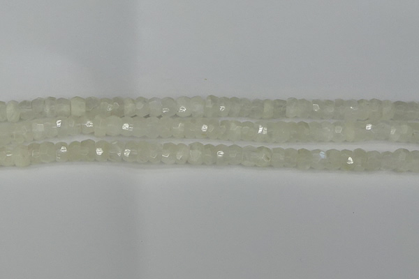 CRB1278 15.5 inches 4*6mm faceted rondelle white moonstone beads