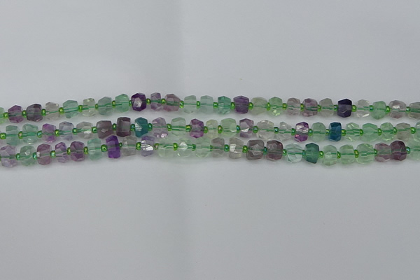 CRB1286 15.5 inches 4*6mm faceted rondelle fluorite beads