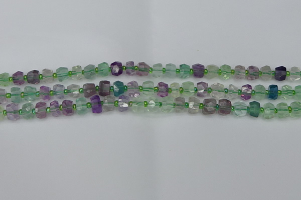 CRB1287 15.5 inches 5*8mm faceted rondelle fluorite beads