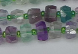 CRB1288 15.5 inches 6*10mm faceted rondelle fluorite beads