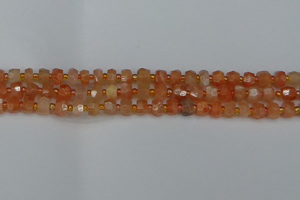 CRB1290 15.5 inches 4*6mm faceted rondelle moonstone beads