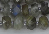 CRB1296 15.5 inches 6*10mm faceted rondelle labradorite beads