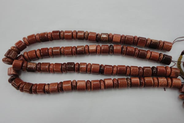 CRB131 15.5 inches 6*12mm & 10*12mm rondelle goldstone beads