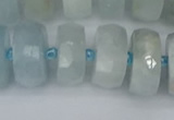 CRB1315 15.5 inches 8*16mm faceted rondelle aquamarine beads