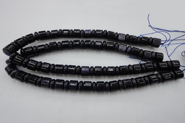 CRB132 15.5 inches 6*12mm & 10*12mm rondelle blue goldstone beads