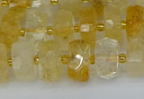 CRB1321 15.5 inches 6*10mm faceted rondelle citrine beads