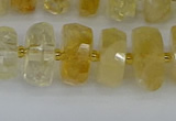 CRB1322 15.5 inches 6*12mm faceted rondelle citrine beads