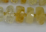 CRB1323 15.5 inches 7*14mm faceted rondelle citrine beads