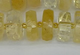 CRB1324 15.5 inches 8*16mm faceted rondelle citrine beads