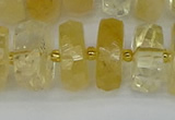 CRB1325 15.5 inches 8*18mm faceted rondelle citrine beads