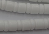 CRB133 15.5 inches 6*12mm & 10*12mm rondelle white porcelain beads