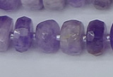 CRB1332 15.5 inches 6*12mm faceted rondelle lavender amethyst beads