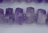 CRB1333 15.5 inches 7*14mm faceted rondelle lavender amethyst beads