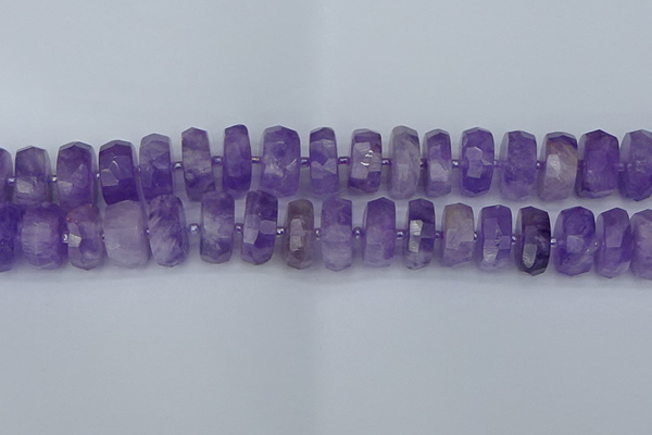 CRB1335 15.5 inches 8*18mm faceted rondelle lavender amethyst beads