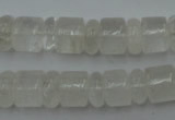 CRB134 15.5 inches 6*12mm & 10*12mm rondelle white crystal beads