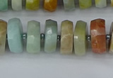 CRB1361 15.5 inches 6*10mm faceted rondelle Chinese amazonite beads