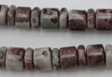 CRB137 15.5 inches 6*12mm & 10*12mm rondelle artistic jasper beads