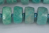 CRB1374 15.5 inches 8*16mm faceted rondelle amazonite beads