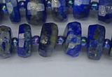 CRB1392 15.5 inches 6*12mm faceted rondelle lapis lazuli beads