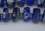 CRB1393 15.5 inches 7*14mm faceted rondelle lapis lazuli beads