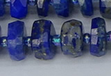 CRB1395 15.5 inches 8*18mm faceted rondelle lapis lazuli beads