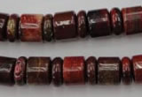 CRB140 15.5 inches 6*12mm & 10*12mm rondelle brecciated jasper beads