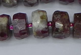 CRB1404 15.5 inches 8*16mm faceted rondelle tourmaline beads