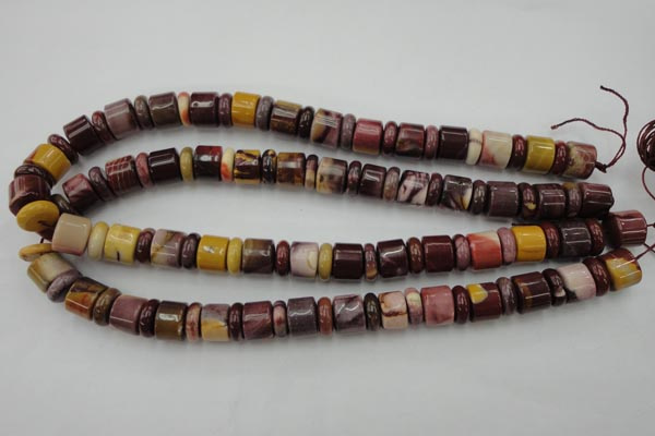 CRB141 15.5 inches 6*12mm & 10*12mm rondelle mookaite jasper beads