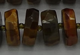 CRB1435 15.5 inches 8*18mm faceted rondelle yellow tiger eye beads