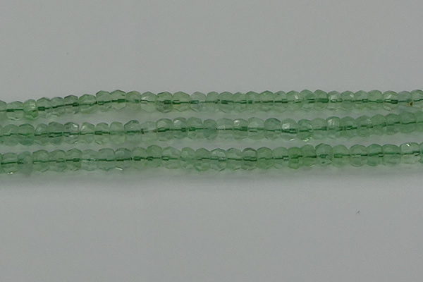 CRB1458 15.5 inches 4*6mm faceted rondelle green fluorite beads