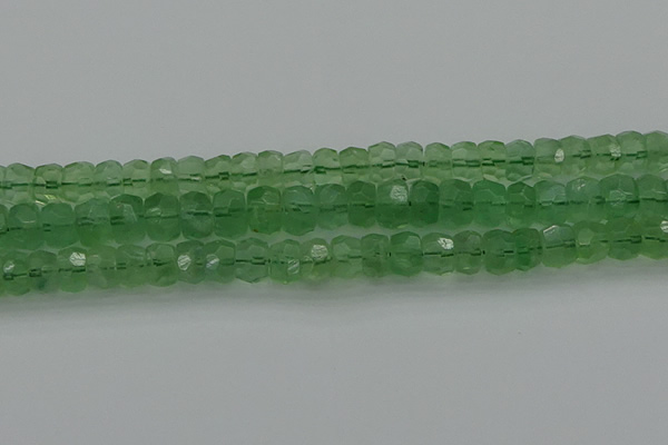 CRB1460 15.5 inches 6*10mm faceted rondelle green fluorite beads