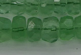 CRB1461 15.5 inches 6*12mm faceted rondelle green fluorite beads