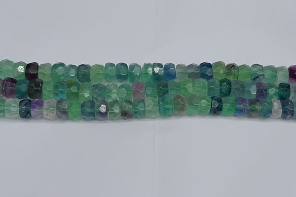 CRB1464 15.5 inches 5*8mm faceted rondelle fluorite beads