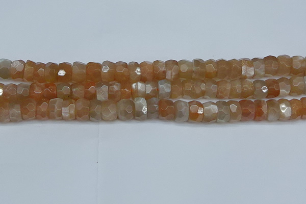 CRB1470 15.5 inches 6*10mm faceted rondelle moonstone beads