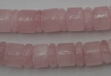 CRB149 15.5 inches 6*12mm & 10*12mm rondelle rose quartz beads