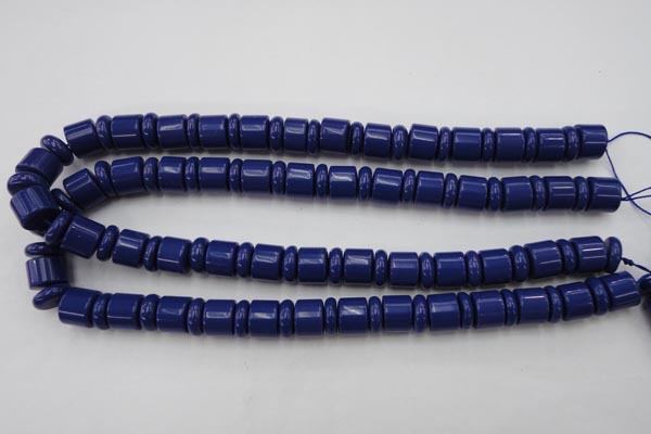 CRB153 15.5 inches 6*12mm & 10*12mm rondelle blue stone beads