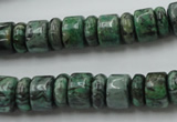 CRB170 15.5 inches 4*10mm – 7*10mm rondelle green picture jasper beads