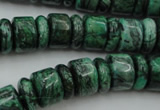 CRB175 15.5 inches 4*12mm – 8*12mm rondelle green picture jasper beads