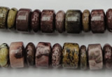 CRB176 15.5 inches 4*12mm – 8*12mm rondelle red artistic jasper beads