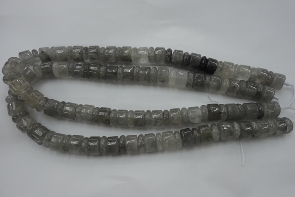 CRB178 15.5 inches 4*12mm – 8*12mm rondelle cloudy quartz beads