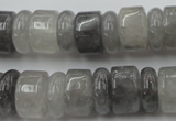 CRB180 15.5 inches 5*14mm – 10*14mm rondelle cloudy quartz beads