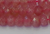 CRB1801 15.5 inches 5*8mm faceted rondelle strawberry quartz beads