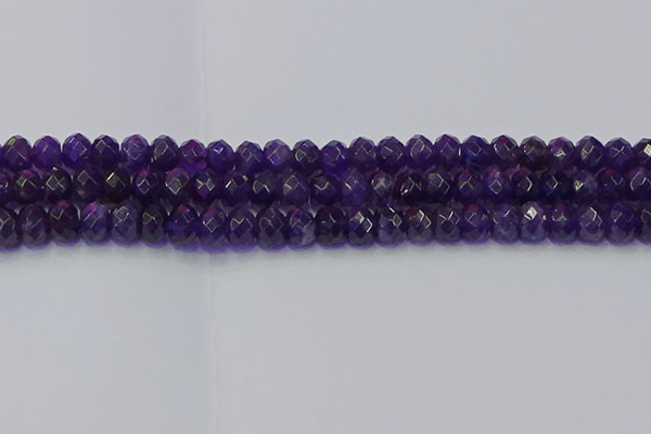 CRB1805 15.5 inches 5*8mm faceted rondelle amethyst beads