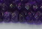 CRB1806 15.5 inches 6*10mm faceted rondelle amethyst beads