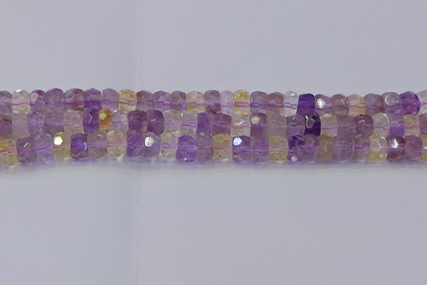 CRB1809 15.5 inches 6*10mm faceted rondelle ametrine beads