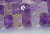 CRB1810 15.5 inches 6*12mm faceted rondelle ametrine beads