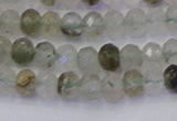 CRB1812 15.5 inches 4*6mm faceted rondelle green rutilated quartz beads